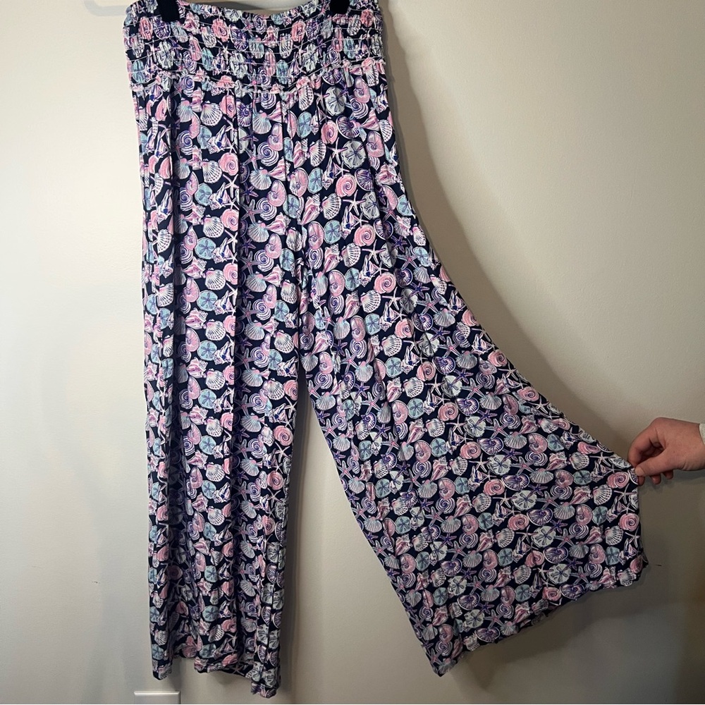Simply Southern Palazzo Shell Patterned Pants - image 1